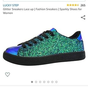 Lucky Step Glitter Green Sneakers